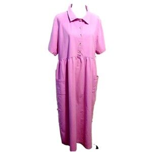 Sunbelt Pink Vintage 90s Cotton Lagan Look Dress Women's XL
